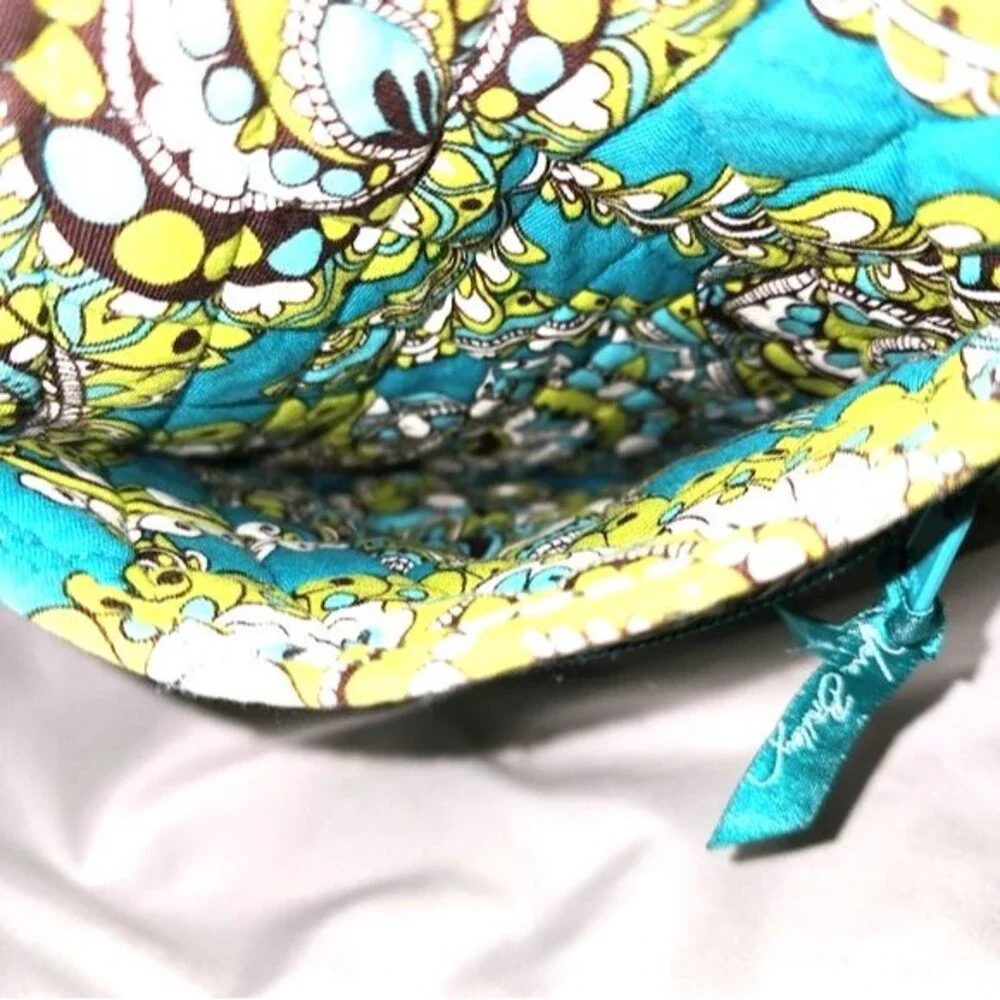 Vera Bradley Retired Peacock Turquoise Floral Quilted Fabric Tote Bag 12